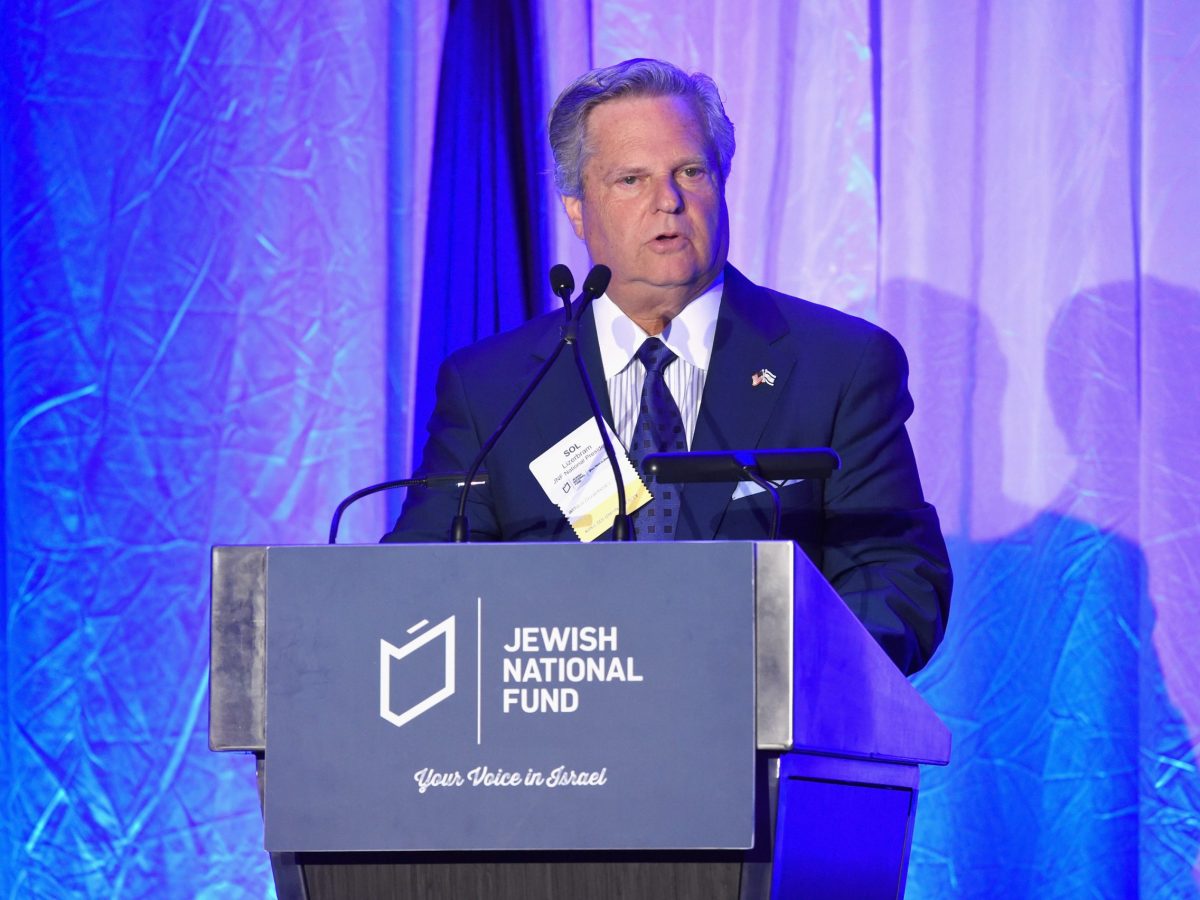JNF National President Sol Lizerbram speaks onstage during the Jewish National Fund Los Angeles Tree Of Life Dinner at Loews Hollywood Hotel on October 29, 2017 in Hollywood, California. Photo by Michael Kovac/Getty Images for Jewish National Fund