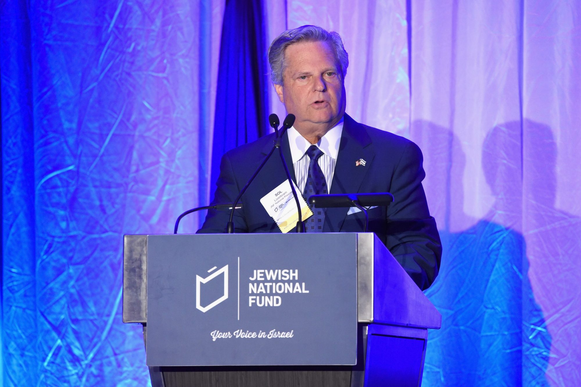 JNF National President Sol Lizerbram speaks onstage during the Jewish National Fund Los Angeles Tree Of Life Dinner at Loews Hollywood Hotel on October 29, 2017 in Hollywood, California. Photo by Michael Kovac/Getty Images for Jewish National Fund